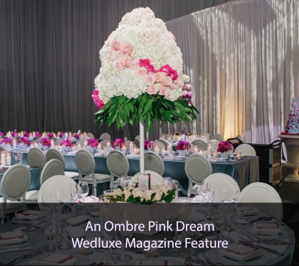 An Ombre Pink Dream Wedluxe magazine feature